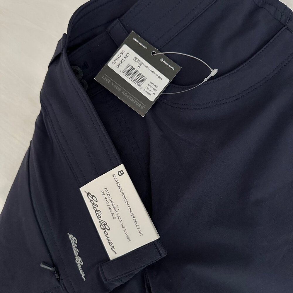 Eddie Bauer Sightscape Horizon Convertible Roll-Up Pants - Navy Blue - Picture 4 of 4